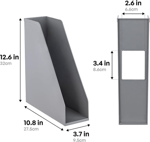 carrotez Open Front Magazine File Holder, Plastic Vertical File Organizers for Desk, Office Organization Essentials,