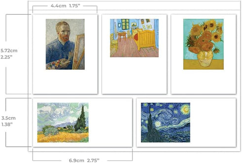 Pigment & Hue Sticky Note Tabs | 5 Piece Set, 50 Sheets per Pad, 250 Sheets Total (Vincent Van Gogh Designs)