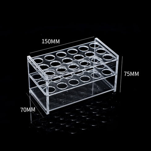 Clear Acrylic Test Tube Rack, 18 Holes Holder for 10ML/15ML Test Tubes, 1 Piece