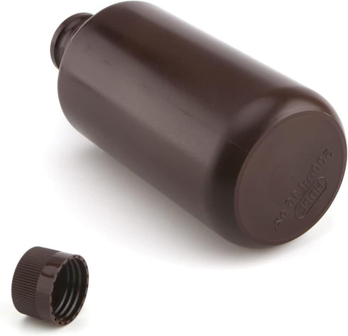 Bettomshin 1Pcs Plastic Lab Chemical Reagent Bottle, 500ml Small Mouth Sample Sealing Liquid Storage Container Brown
