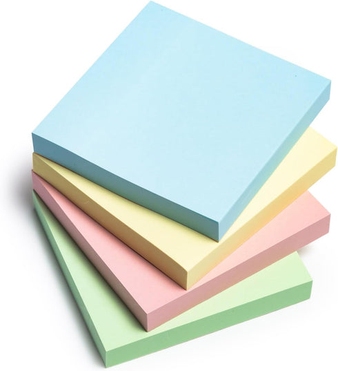 M&G 4 Pack 400 Sheet Sticky Notes, 3x3 inch Post its Neutral Colors Self-Stick Note Pads for Home School Offices.