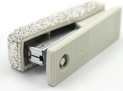 Rhinestone-Studded Desktop Stapler, 20 Sheet Capacity, Non-Slip Base, 1000 Staples for Home and Office