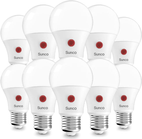Sunco Lighting 10 Pack Dusk to Dawn Light Bulbs, Outdoor Sensor A19 LED Light Bulb, 800lm, 4000K Cool White