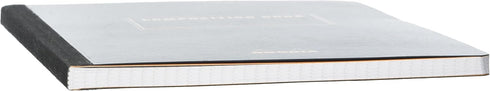 Rhodia 119229C Flexible Notebook, B5 Cloth Back Composition Book, Black, Small Squares, 160 Pages, White Clairefontaine