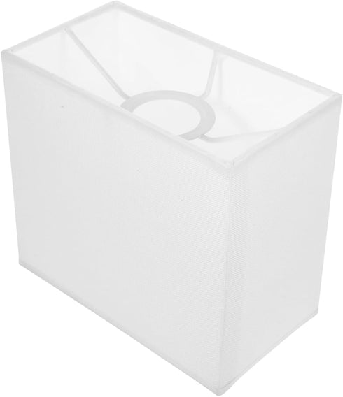 7.08X6.49X3.93 Inch Amosfun Rectangular Cloth Lampshade White Fabric Lamp Shade Replacement for Table and Floor Lamps