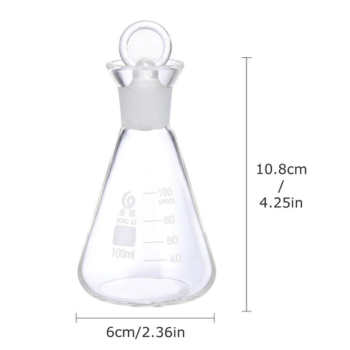 Mipcase 1pc Flask Science Beakers Lab Beakers Narrow Mouth Erlenmeyer Laboratory Graduated Cylinder Lab Equipment Lab Conical Bottle White Outfit Glass Scale Party Supplies Student Use