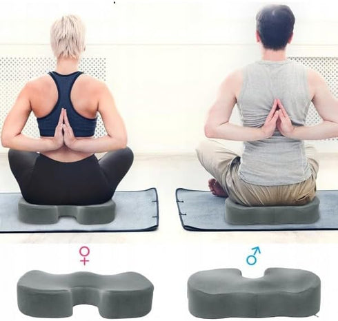 RESTEQ Tailbone 45x36 cm Orthopedic U-Shaped Seat Cushion for & Pressure Relief, Portable Memory Foam Pad, Non-Slip