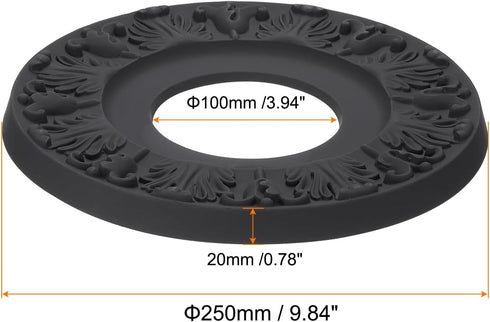10" 4" 3D PATIKIL Ceiling Medallion, OD x ID PU Decorative Ceiling Light Medallion Chandelier Medallion Carving Ceiling