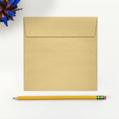 LUXPaper Square Invitation Envelopes - Peel & Press - 5 1/2" x 5 1/2" - Blonde Metallic - 50 Qty