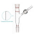 stonylab Glass Connecting Adapter with PTFE Stopcock, Borosilicate Glass 14/20 Flow Control Adapter