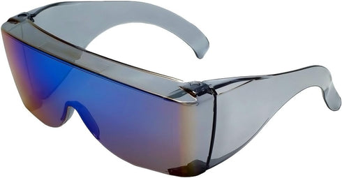 Calabria 3000 Large Fit Over Safety Glasses, Fitover Prescription Eyewear, Blue, Men Women Wraparound Tinted Anti