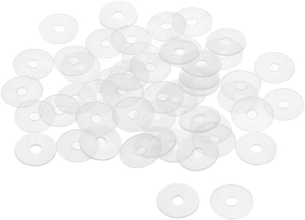 uxcell Nylon Flat Washers M4, 17mm OD, 4mm ID, 1mm Thickness, Sealing Gasket for Faucet Pipe Water Hose, Clear, Pack of