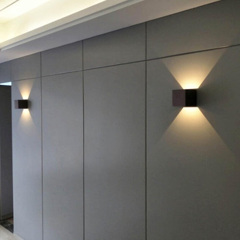 Gsycle LED Square up and Down Light, Up and Down Outdoor Wall Lights Fixture Aluminum Hardwired Square Modern Wall