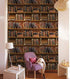 MyFun Faux Vintage Bookshelf Wallpaper Peel and Stick PVC Removable, School Library Antique Bookcase DIY Wall Sticker
