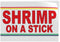 Fastasticdeals Decal Stickers Multiple Sizes Shrimp on Stick Red Bar Restaurant Food Truck