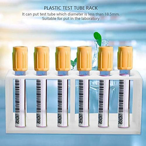 Hilitand Test Tube Rack, 6 Holes Plastic Holder for Drying Tubes Less Than 25mm, White