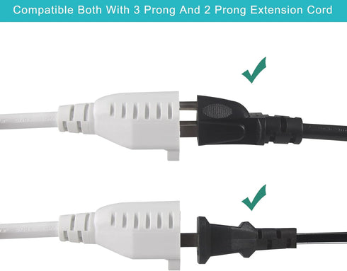 KUNCAN 4-Outlet Power Splitter Cord, 1 to 4 Way Male to Female Multi Plug Adapter, 1.5FT 16AWG