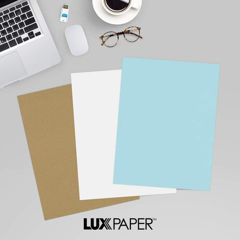 LUXPaper 8.5" x 11" Letter Size Paper, Pastel Blue, 60lb. Text, 500 Qty