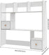 lxrnqcey 3-Tier 9 Desktop Bookshelf, Compartments Desktop Organizer Shelf, Home Office Desk Organizer, Rectangular