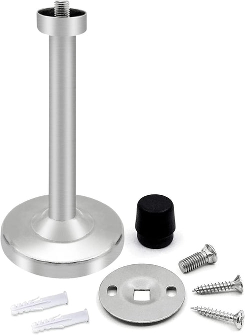 Door Stopper - Long 304 Stainless Steel Sound Dampening Door Stop Bumper Wall Protector, 5 inch Silver
