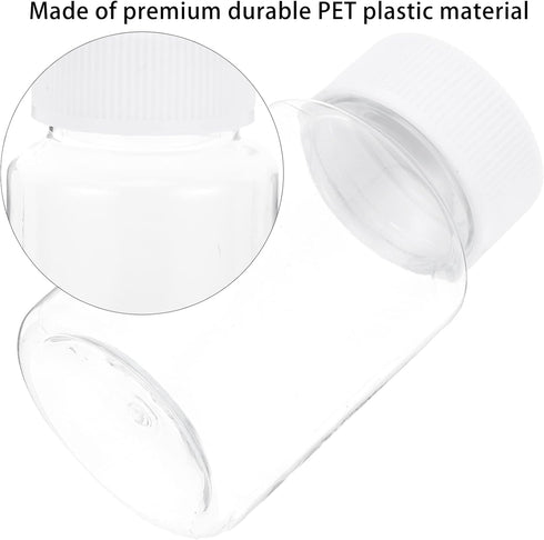 Artibetter 20 Pcs 80ml Clear Empty Plastic Medicine Bottles for Reagent Chemical Storage