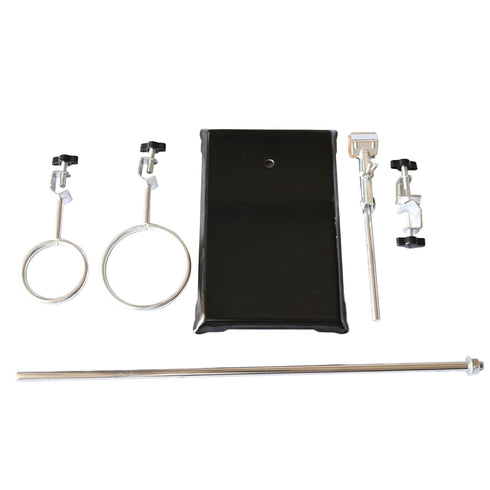 Laboratory Stands Support, 16" Lab Stand with Cast Iron Base, Ring Stand with Burette Clamp and Flask Ring Clamps