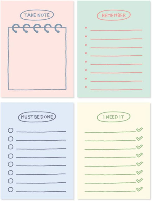 Monolike Memopad Sketch Planning Ver.2, 4 Packs, 100 Sheets Each, Total 400 Sheets, Note Pads