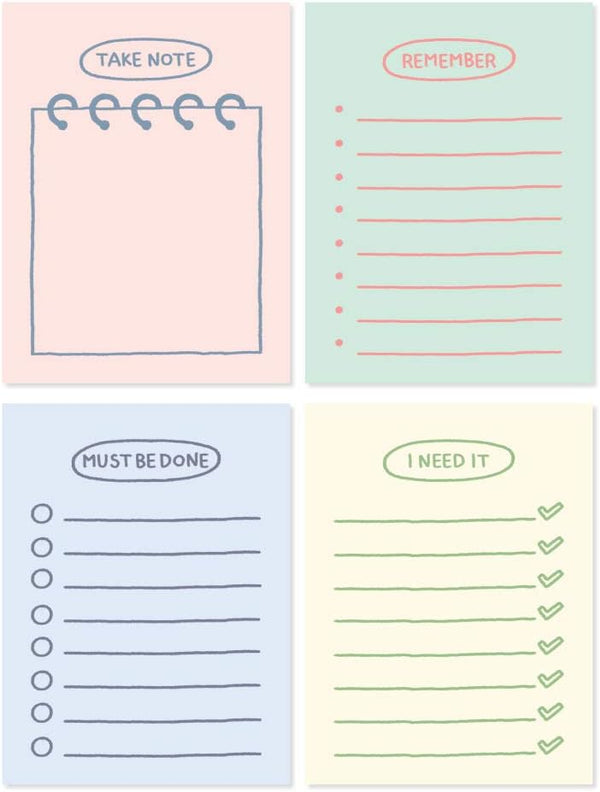 Monolike Memopad Sketch Planning Ver.2, 4 Packs, 100 Sheets Each, Total 400 Sheets, Note Pads