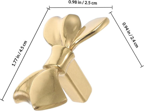 (45x25x24mm) Ciieeo Gold Bow Cabinet Handle and Drawer Pulls, Brass Bow Shaped Dresser Knobs for Wardrobe, Cupboard