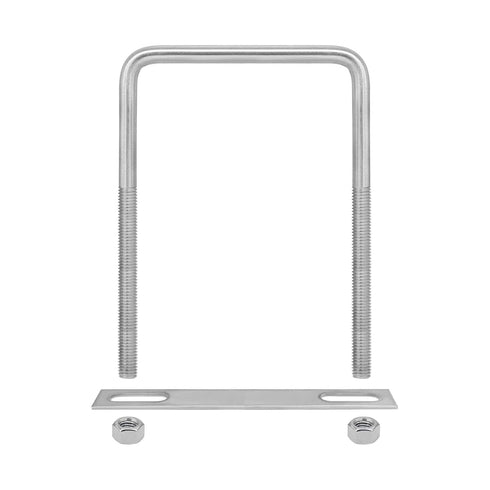 304 Stainless Steel Square U-Bolts, 5.91"(150mm) Inner Width, 7.87"(200mm) Length with Nuts for Trailer Accessories.
