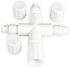 3-Way C7 Novelty Lights Coaxial String Light X-Connector, White Weather-Tight Splitter for Coax LED Mini & Strings
