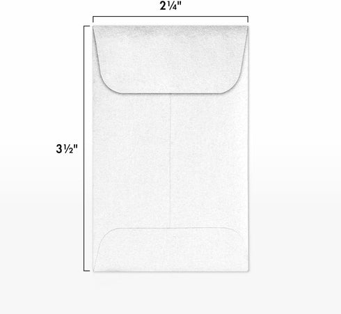 LUXPaper #1 Coin Envelopes, 2 1/4" x 3 1/2" Crystal Metallic, 50 Qty
