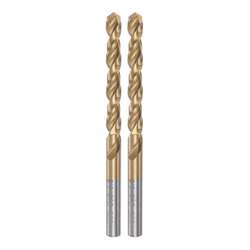 HARFINGTON 2pcs Twist Drill Bits - 5.8mm Titanium Coated HSS-E M42 High Speed Steel for Stainless Steel