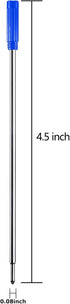 DunBong Blue Ink Refill Pack of 5, Replaceable Ballpoint Pen Refills, Medium Point Metal Refill