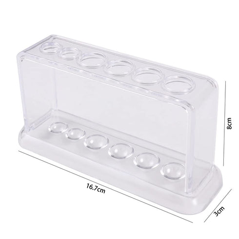 Plastic Clear Test Tube Rack 6 Holes Stand Lab Test Tube Stand Shelf School Supply Lab Equipment
