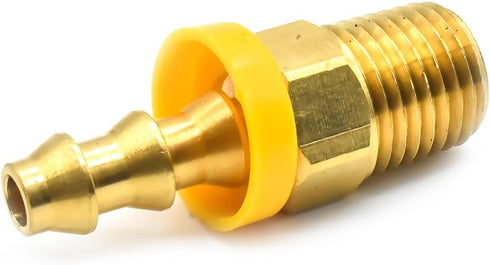 Interstate Pneumatics FL144 Easy Lock Brass Hose Fittings, 1/4 Inch Push-Lock Barb x 1/4 Inch Male NPT End