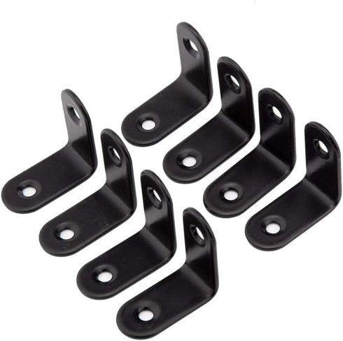 8 Pack 0.8'' Corner Bracket Shelf Bracket,Heavy Duty Black Stainless Steel L Corner Brace,Right Joint Angle Brackets