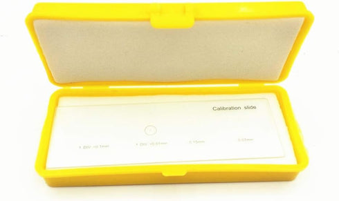 Microscope Stage Micrometer Calibration Slide with 4 Scales and 0.01mm Multifunctional Reticle Calibrating Ruler
