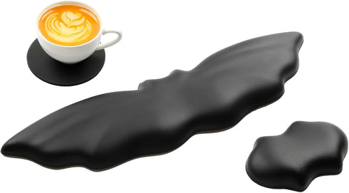 Keyboard Wrist Rest - Soft Leather Halloween Bat Wrist Pad for Mouse