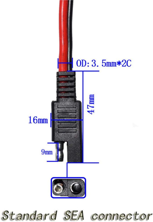 BERLAT 14AWG 1 2 12inch/30cm SAE DC Power Automotive Connector Cable Y Splitter to SAE Extension Cable, Fit