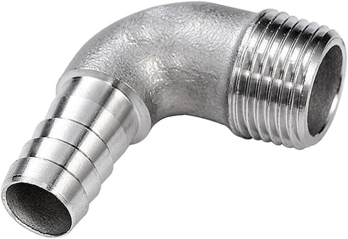 Beduan Stainless Steel Elbow 3/4" Hose Barb x 1/2" Male NPT Home Brew Pipe Fitting