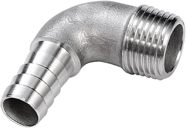 Beduan Stainless Steel Elbow 3/4" Hose Barb x 1/2" Male NPT Home Brew Pipe Fitting