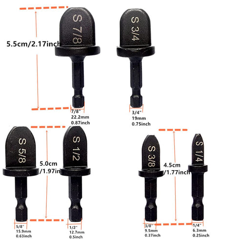 6pcs HVAC Repairing Set Air Conditioner Copper Tube Expander Swaging Tool Manual Pipe Swage Expander Drill Bit Soft Copper Tubing Bit with 1/4'', 3/8'', 1/2'', 5/8'', 3/4'', 7/8' Bits