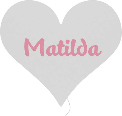 BugyBagy Personalized Heart Wall Lamp Hand-Painted Wooden Night Light with Custom Name