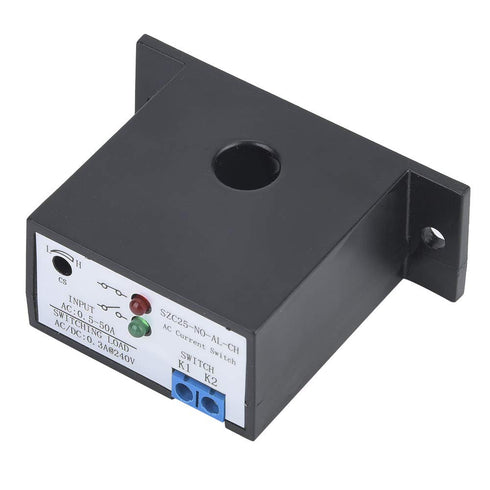 Current Sensing Switch, SZC03-NC-AL-CH Normally Open Adjustable AC 0.5-50A Self-Powered Relay for Monitoring Current