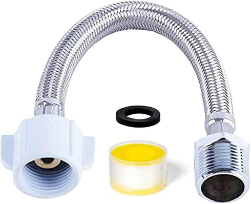 (1 pack) 6 inches Stainless Steel 7/8 male and female Extension Hose, Braided Solid Seat for Handheld Spray.
