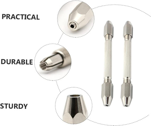 DOITOOL 6 Pcs Mini Vise Drill Model Tools, Hand Auger Miniatures, Double Ended Pin Vise Set