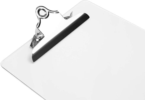 Plastic Transparent Clipboards Set of 6, Strong 12.5 x 9 Inch Clipboards Holds 100 Sheets, School Supplies