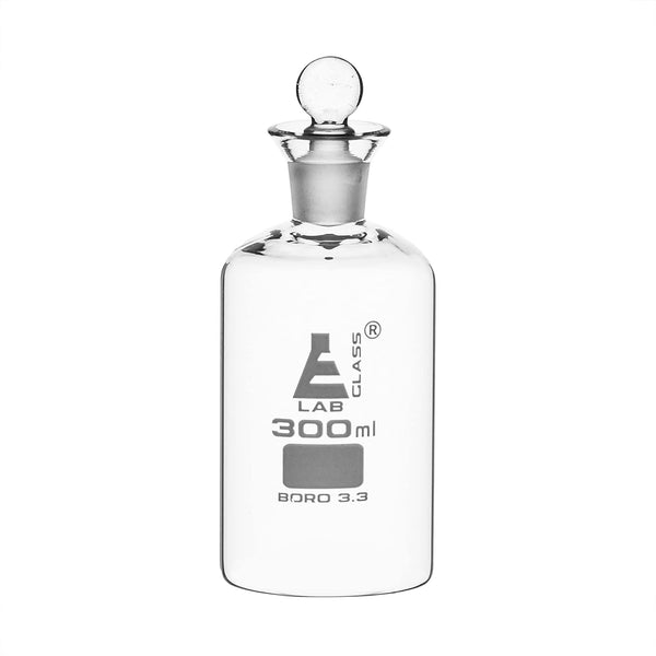 EISCO BOD Bottle, 300ml - Interchangeable Glass Pennyhead Stopper - Borosilicate Glass by EISCO