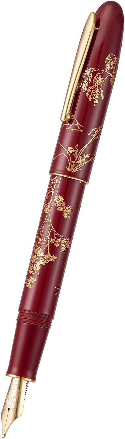 N23 Set HONG DIAN Red Rabbit Fountain Pen, Long Blade Medium Nib Gold Trim, New Year Lucky Rabbit Carving Design